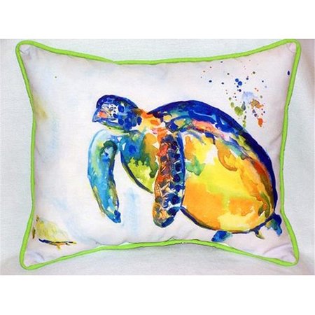 BETSY DRAKE Betsy Drake HJ517 Blue Sea Turtle II Large Indoor & Outdoor Pillow 16 x 20 HJ517